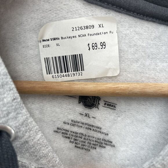 Ohio State Buckeyes NCAA Football Foundation Hoodie Sweatshirt Men's XL Gray Red - Picture 4 of 11